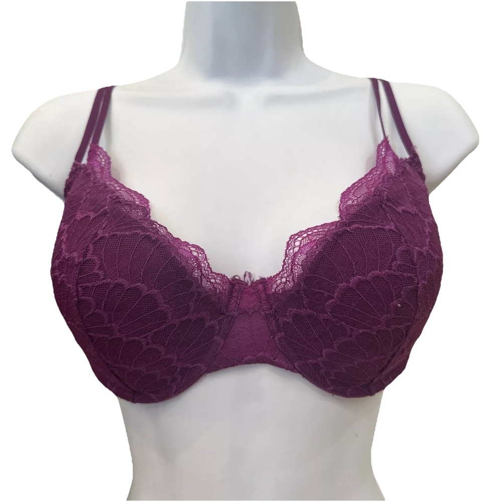 Natori Feathers Underwire Contour Bra Purple‎ Lace 722280 Womens 34DD